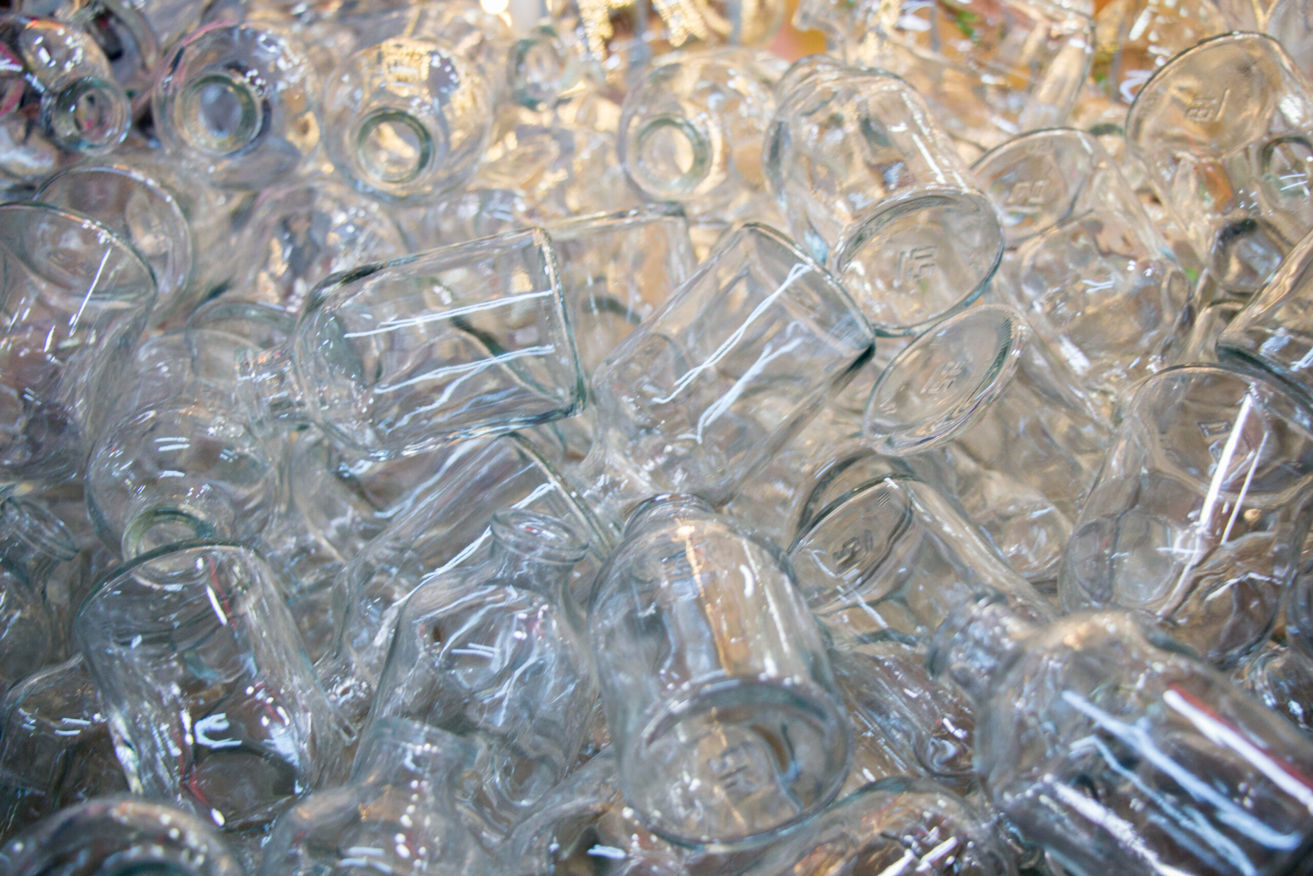 Set of Empty small transparent  bottles